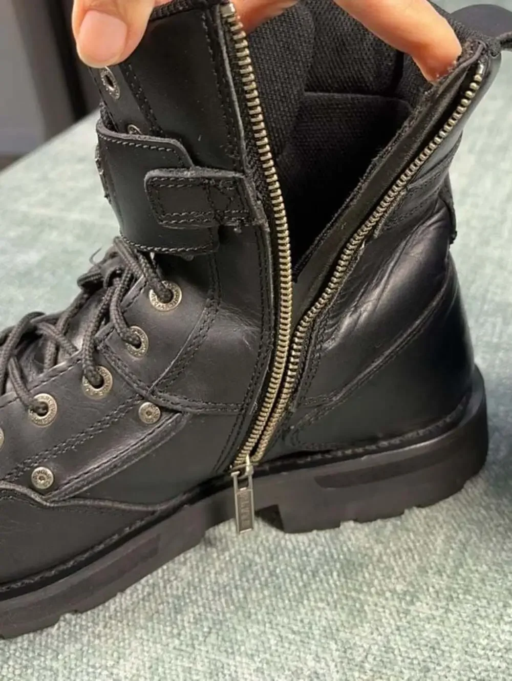Harley-Davidson Men’s Leather Steel Toe Motorcycle Boots Size 12